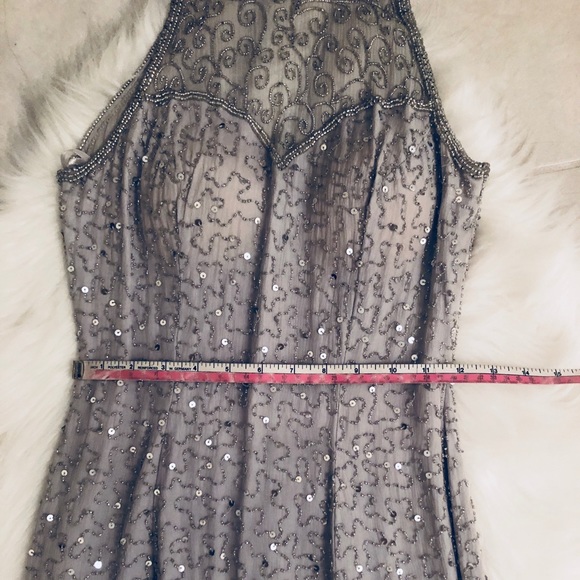 Silver Beaded Halter Dress, size Small - Picture 4 of 8